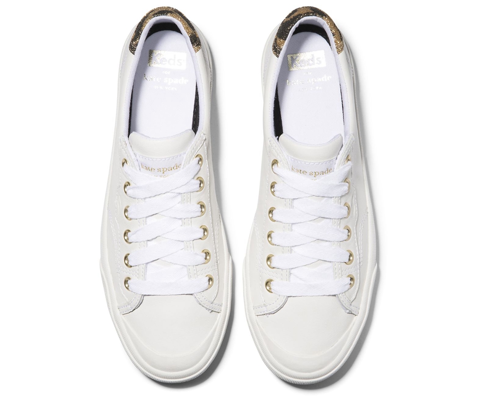 Tenis Keds Mujer Blancos - Kate Spade New York Crew Kick 75 Cuero - 4815-MDUVS